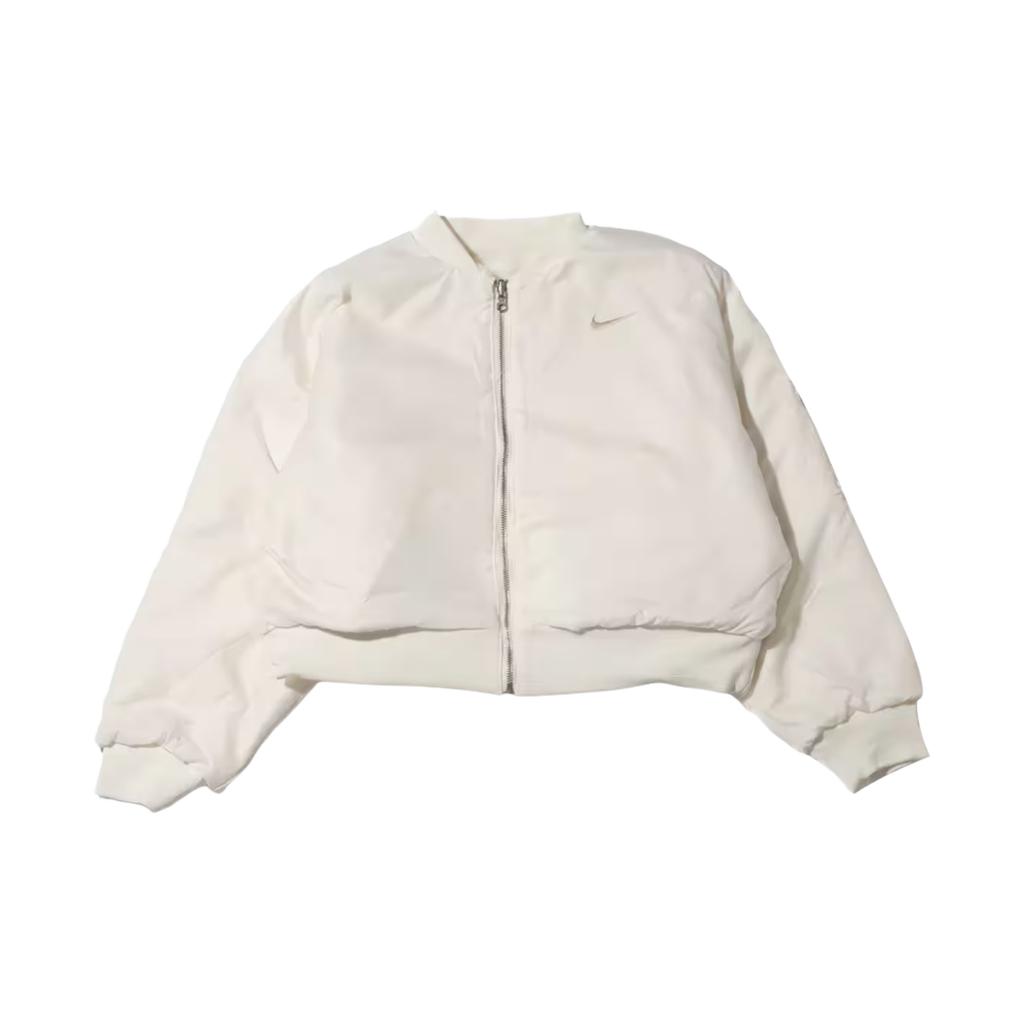 Nike Короткая двухсторонняя повседневная куртка из искусственного меха с воротником-стойкой, женская верхняя одежда, белая FB8693-133