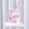 10 Pcs/set Purple Pink Acrylic Butterfly Cake Decoration Happy Birthday Cake Topper Handmade Painted for Wedding Birthday Party