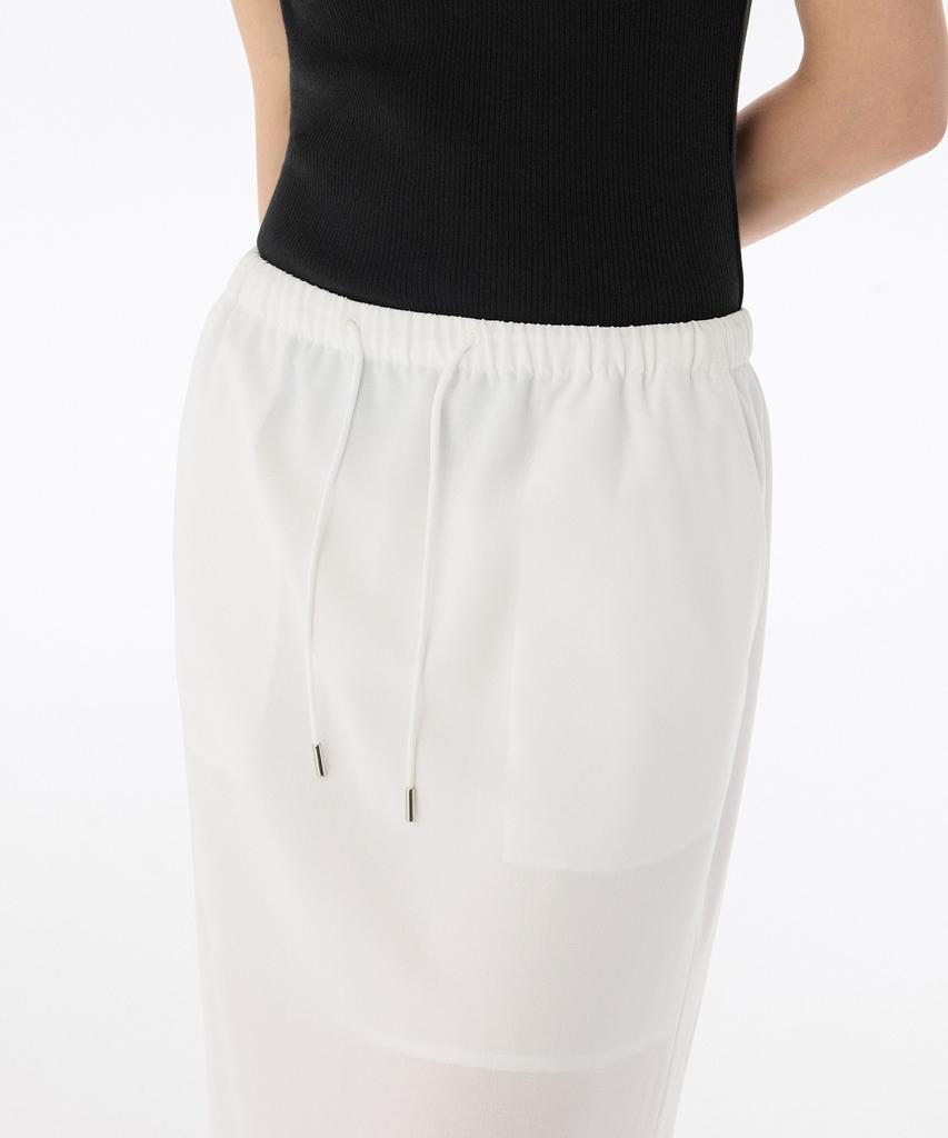 Musinsa Standard Woman Women'S Linen-Like Elastic Waist Long Skirt [White]