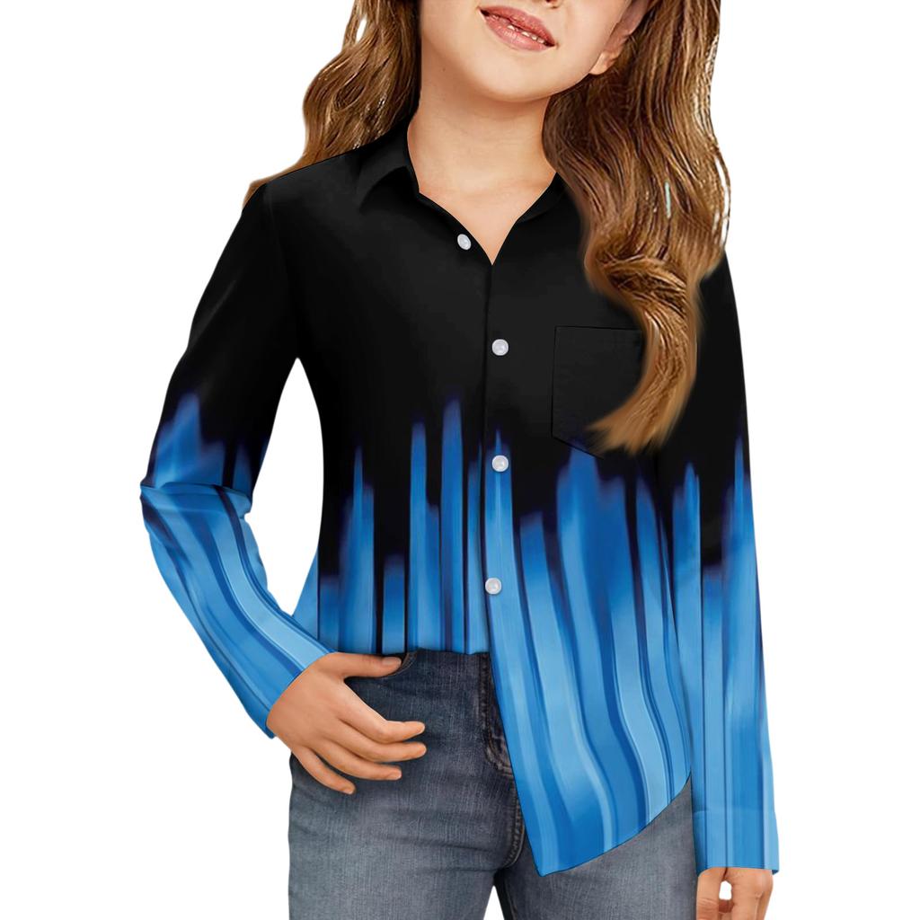 Girls' Button-Down Shirt - Long Sleeve Dress Blouse