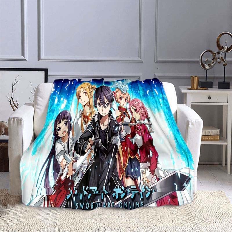 Аниме SAO Sword Art Online аниме современное одеяло Gedruckt Bettdecke Geschenk фланелевые мягкие плюшевые одеяла для дивана-кровати