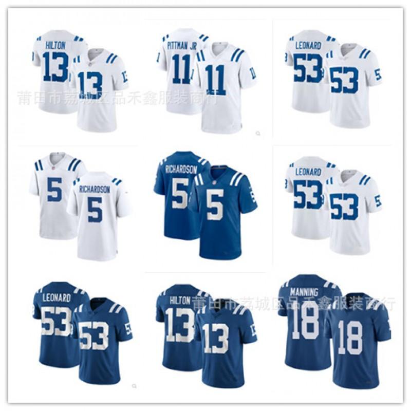 Indianapolis Colts NFL Football Jersey Men Women Cotton Team Sport Uniform Custom Number 5 11 13 53