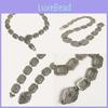 Geometric Waist Metal Chain For Women With Carved Design And Folk Style Fashion