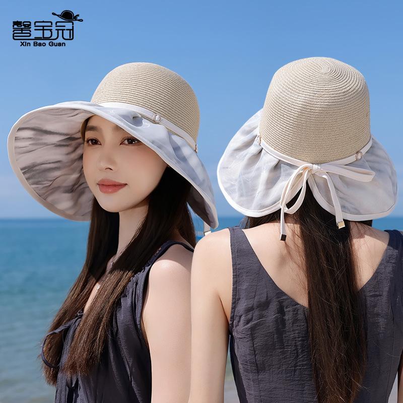 Новая летняя панама с широкими полями, соломенная шляпа, детская пляжная шляпа от солнца, уличная модная универсальная шляпа от солнца