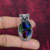 Многоцветный медный бирюзовый кулон ручной работы с драгоценным камнем, кулон из стерлингового серебра 925 пробы, красивые ювелирные изделия, дизайнерский кулон