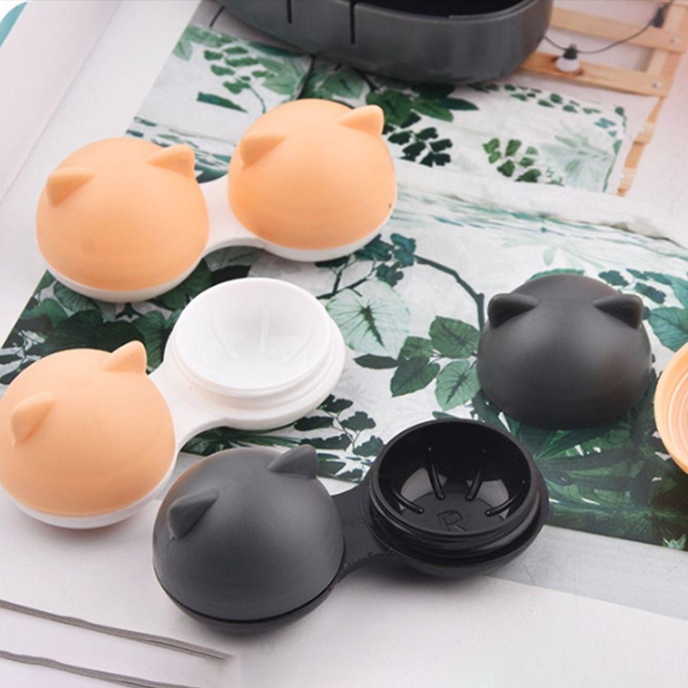 Милый футляр для контактных линз, мультяшная коробка для хранения контактных линз, простая дорожная коробка для ухода за контактными линзами