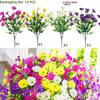 12 PCS Artificial Flowers Morning Glory-Outdoor Decor, Colorful Daisy Planter - Front Door, Porch, Patio, Window Box-Home Decor