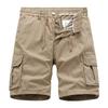 Men's Cargo Shorts Elastic Waist Drawstring Summer Casual Cotton Work Athletic Shorts Lightweight Outdoor Hiking Tactical Shorts