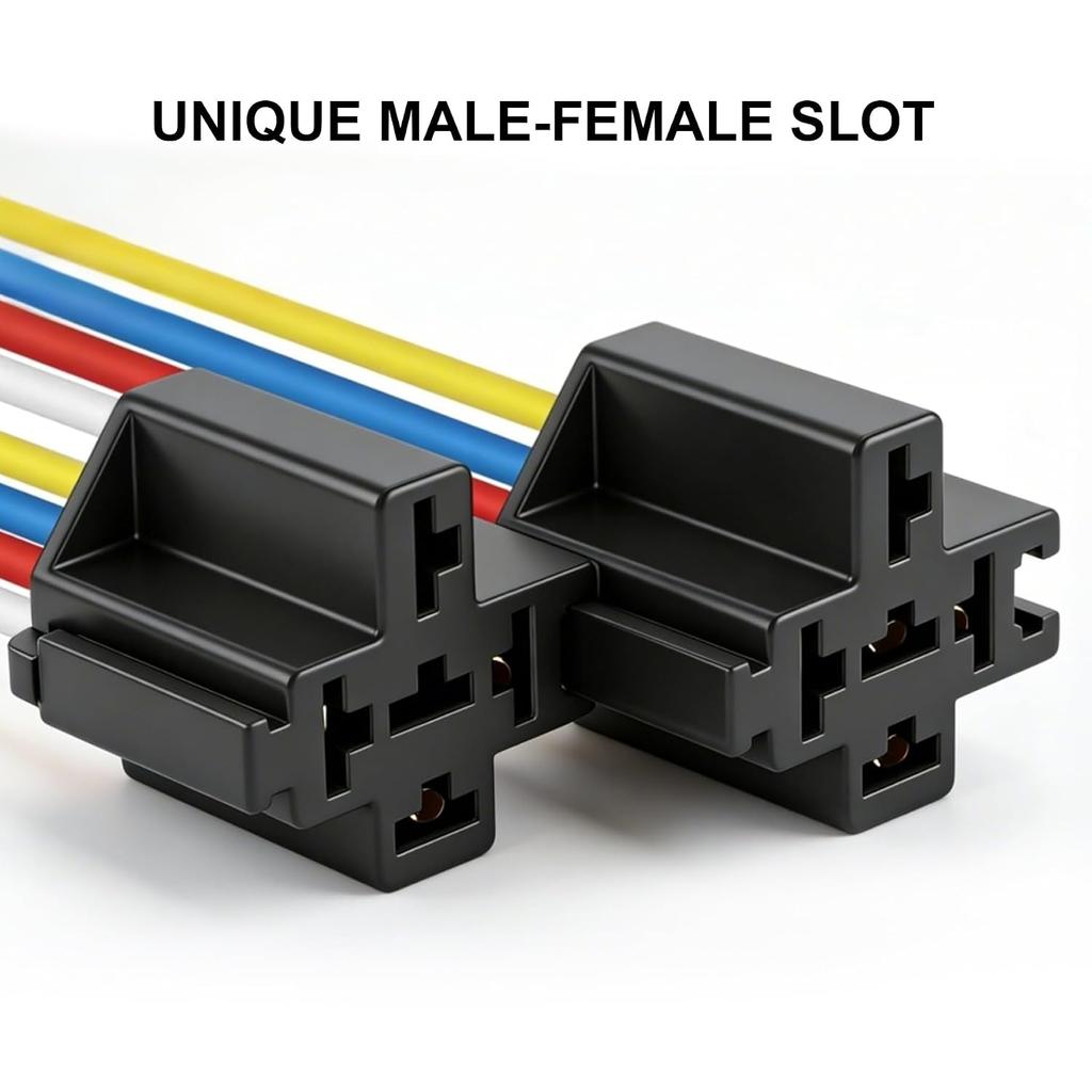 2 Pack JD1912 Car Relay Harness, 12V 40A, 4-Pin SPST, 12AWG Harness Sockets, Automotive Switches and Starters, for Automotive Truck Van Motorcycle