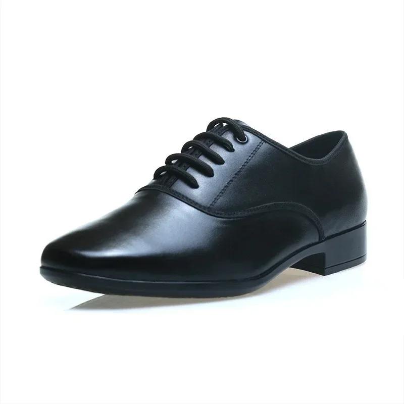 Мужские туфли для современных танцев из натуральной кожи, мужские туфли для латиноамериканских танцев, танго, бальных танцев, с мягкой подошвой, мужские танцевальные туфли, дышащие кроссовки