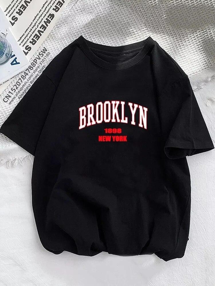 Brooklyn Print Women T-shirt Funny T Shirts Women Leisure Streetwear Tshirt Camisas Mujer Cute Young Girl T Shirt