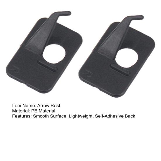 2Pcs Plastic Arrow Rest Black Recurve Bow Arrow Holder Self-Adhesive Back Hunting Shoot Targeting Accessory