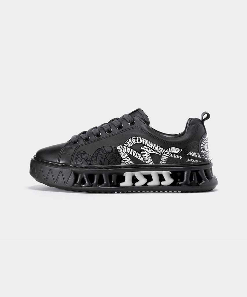 78Under M-5 Leather Graphic Low Top_Black