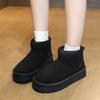 Зимние ботинки женские меховые с толстой подошвой бархатные короткие ботинки нескользящие ботинки женские студенческие зимние хлопковые туфли
