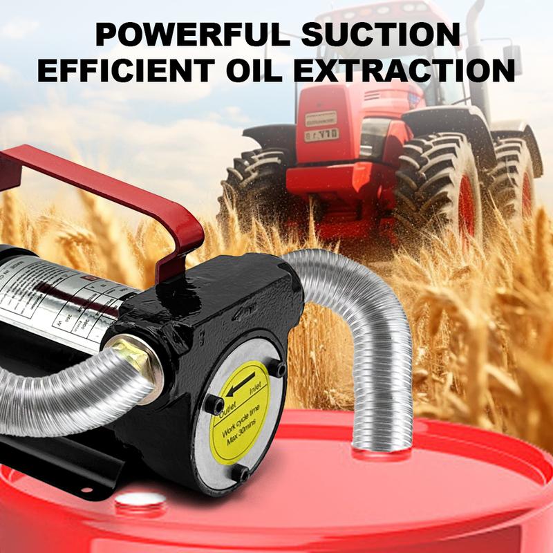 12V 24V Portable Electric Oil Pump 4200r/min Self Priming Fuel Oil Dispensing Transfer Pump with Hose Tail Connector