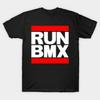 Мужская черная футболка с принтом Run Bmx Печать на термотрансферной бумаге без резки Хлопковая футболка