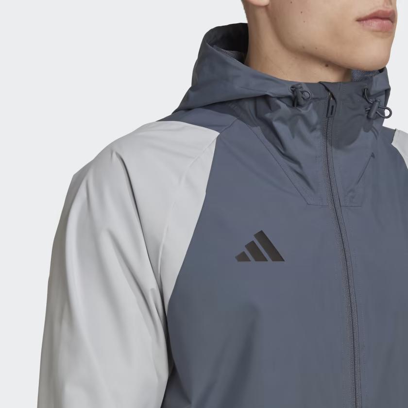 Adidas Originals Tiro 23 Color Block Hooded Casual Sports Jacket Men Jackets Light-Gray HU1320