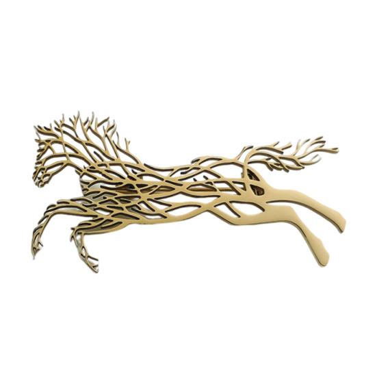 Galloping Horse Brooch Stainless Steel Hollow Design Brooch Pin Artistic Design Clothes Hats Bags Badge Fashion Accessories