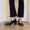 Mary Jane shoes in the autumn of 2025 new temperament elegant square head light mouth thick heel high heels