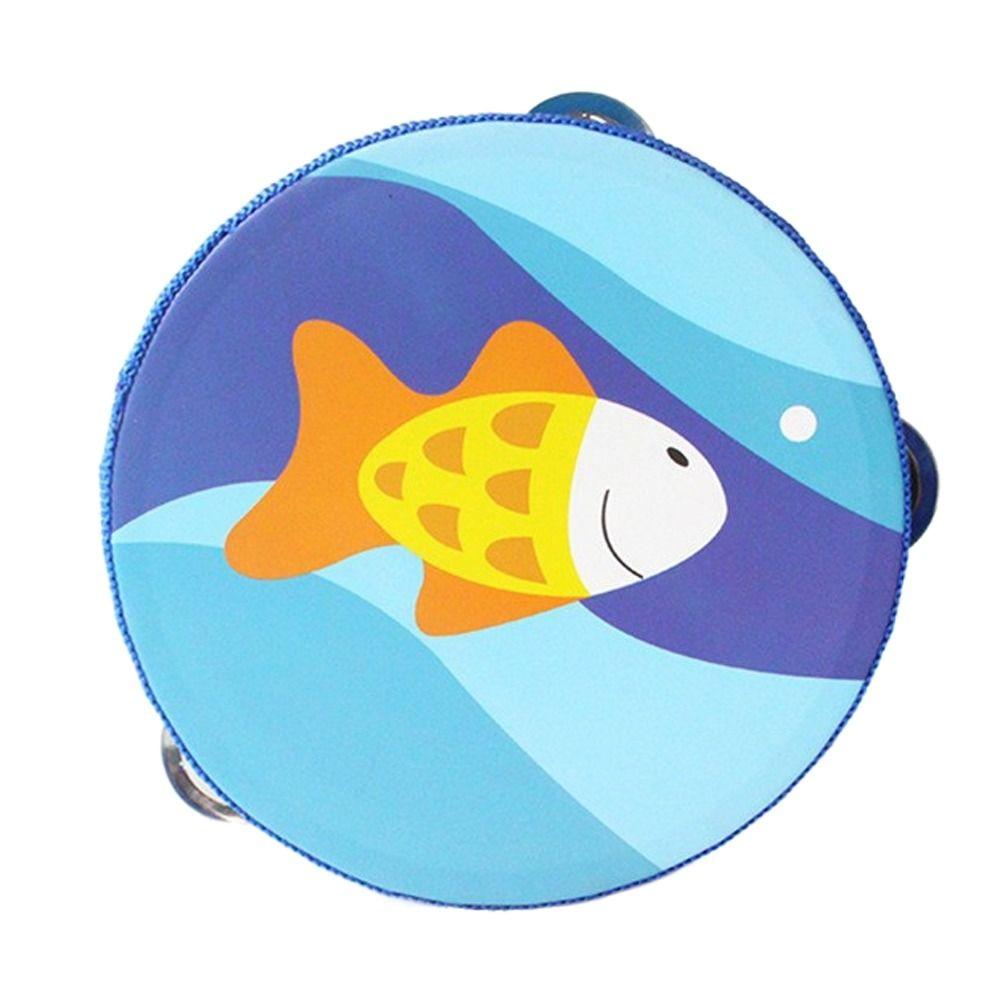 Music Toys Tambourine Cartoon Pattern Kids Bell Drum Children Hand Drum Baby Gifts