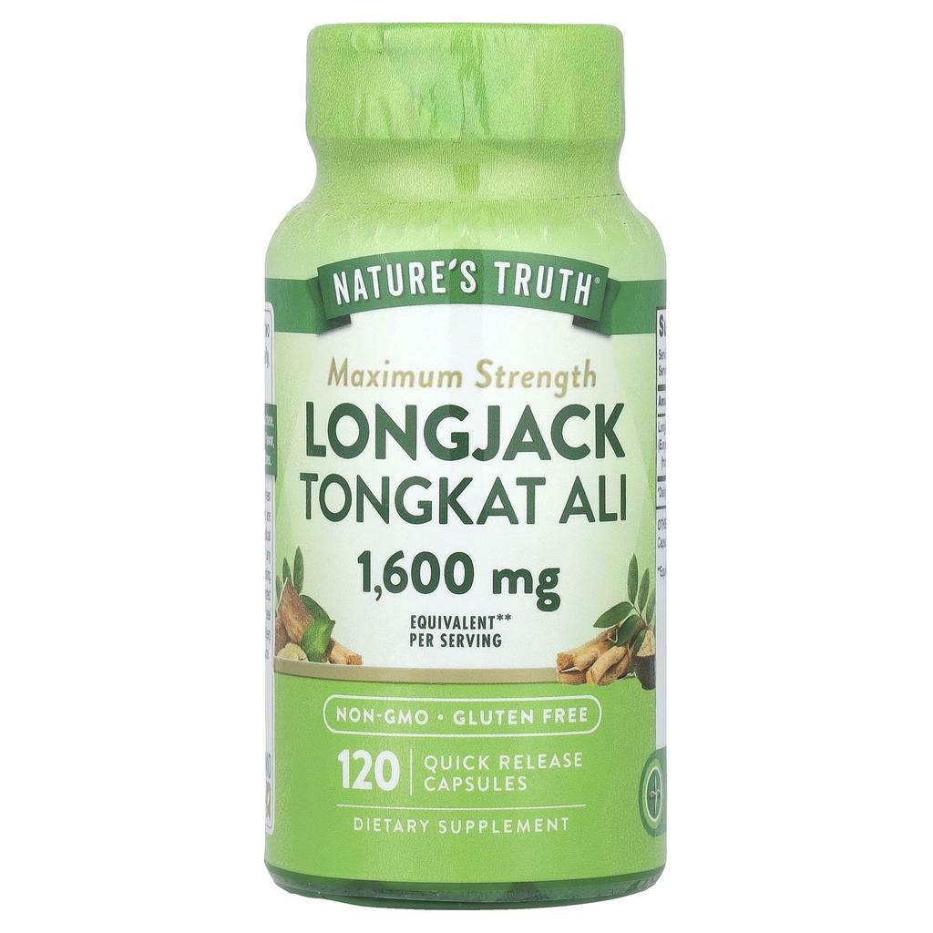 Nature's Truth Long Jack Tongkat Ali, Maximum Strength, 1,600Mg, 120 Rapid Release Capsules (800Mg Per Capsule)