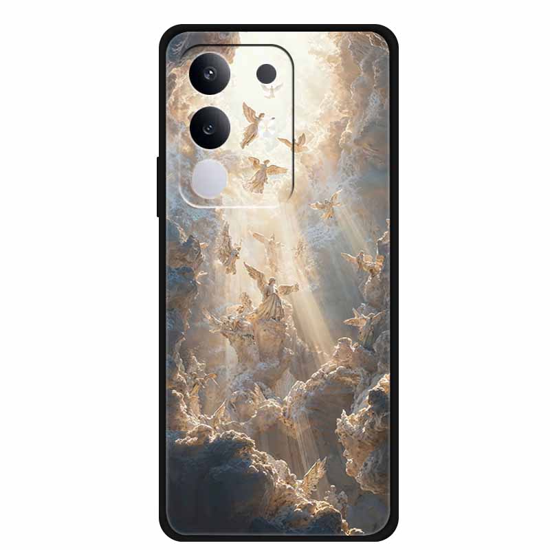 For vivo T4x Cover Silicone TPU Phone Case Funda for vivo T4x 5G V2437 Black Back Bumper Soft Protector Cartoon Anime Cute Capa