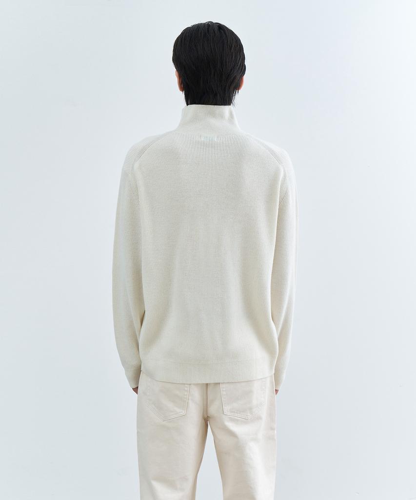 MUSINSA STANDARD [Victoria Wool] Minimal Ribbed Turtleneck Knit [Cream]