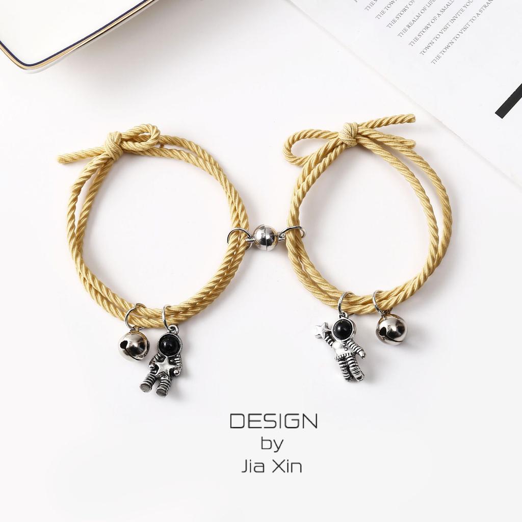 Подарки на день святого Валентина, модный браслет со звездой астронавта, подарок для пары, магнитный браслет, веревочный браслет