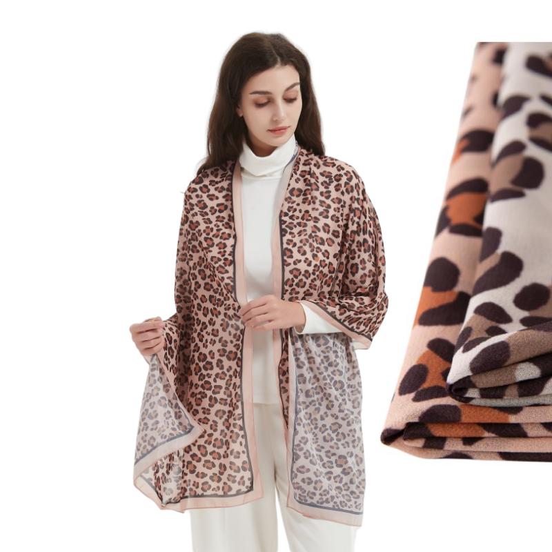 Summer Shawl Swim Chiffon Sarong Leopard Print Women Scarves Wraps Lady Echarpe Breathable Foulard Fashion Scarf