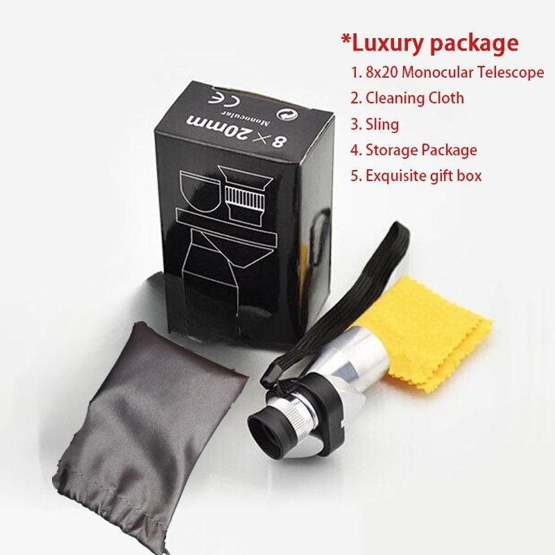 Одиночный мини-телескоп HD с портативной сумкой для хранения. Мощный карманный телескоп ночного видения высокой четкости с низкой освещенностью.