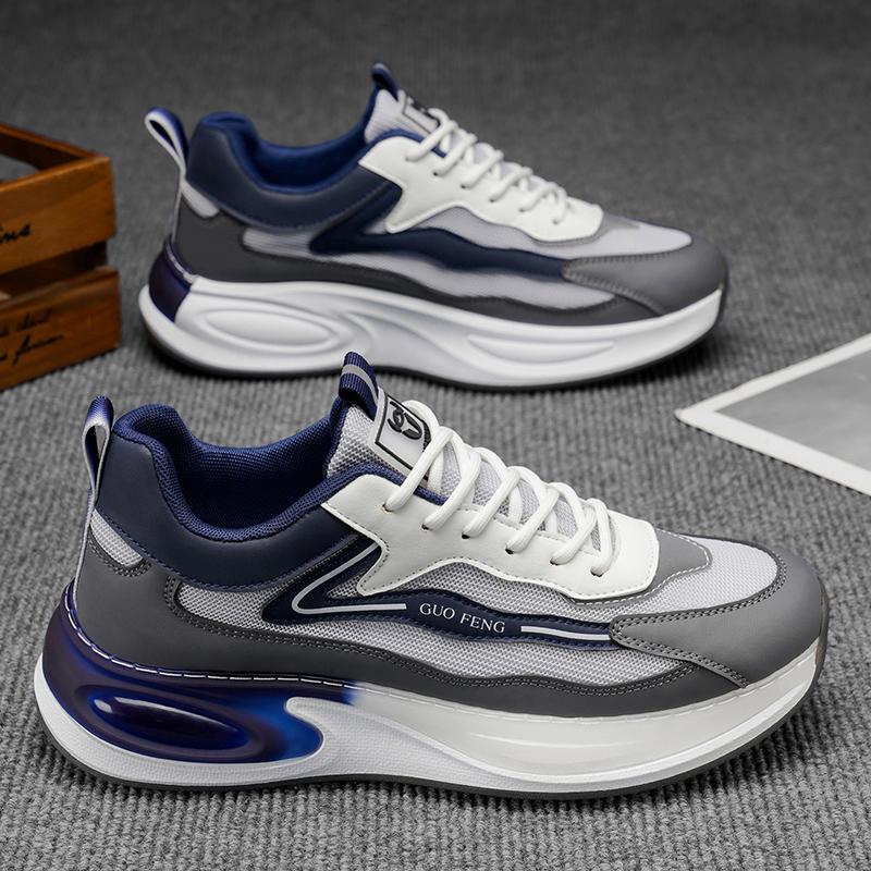 Новые модные мужские кроссовки Four Seasons с толстой подошвой для студентов и мальчиков, трендовые кроссовки с мягкой подошвой, дышащие, повседневные кроссовки для бега