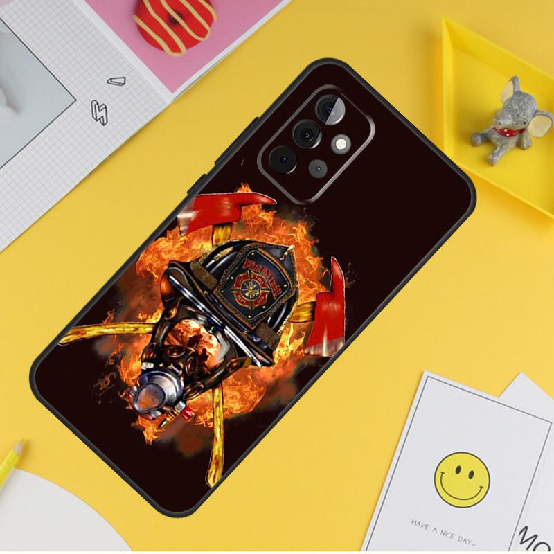 Чехол Firefighter Heroes Fireman для Samsung Galaxy A34 A35 A14 A15 A25 A53 A33 A13 A52 A32 A12 A51 A71 A54 A55