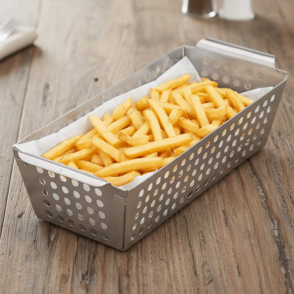 Leakage Hole Design Grilling Plate Double Handle Frying Food Holding Pan BBQ Tray  Seafood