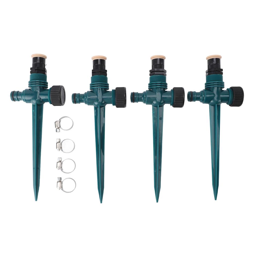 4pcs Garden Sprinklers Professional Efficient 360 Degree Automatic Rotating Lawn Sprinkler for Yard