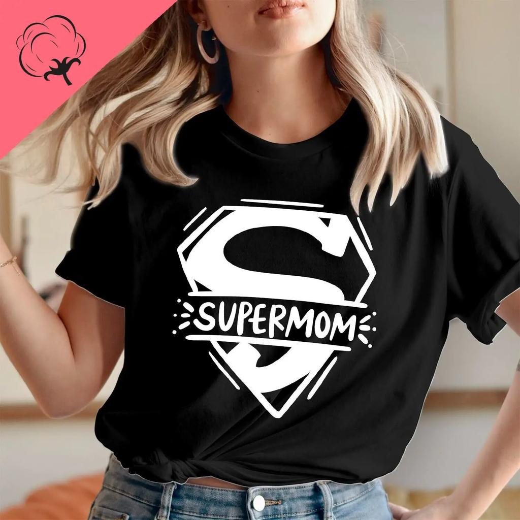 Love Mom Top Mother's Day T-shirt Super Mom Super Hero Mother's Day T-shirt Women's Clothing T-shirt Women's Comfortable Top