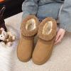 Womens Warm Fleece-Lined Snow Boots With Non-Slip Rubber Sole Thick Platform Comfortable Mid-Calf Winter Shoes