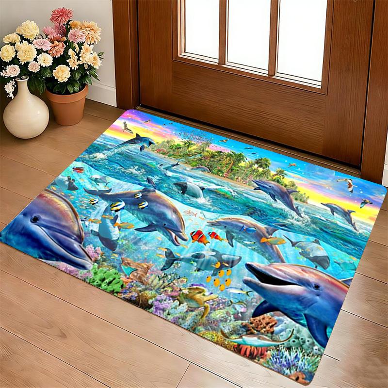 Ocean Life Living Room Nonslip Area Rug Soft Carpet For Bedroom Game Playroom Sofa Office Home Decor Doormat Christmas Gift C9301772