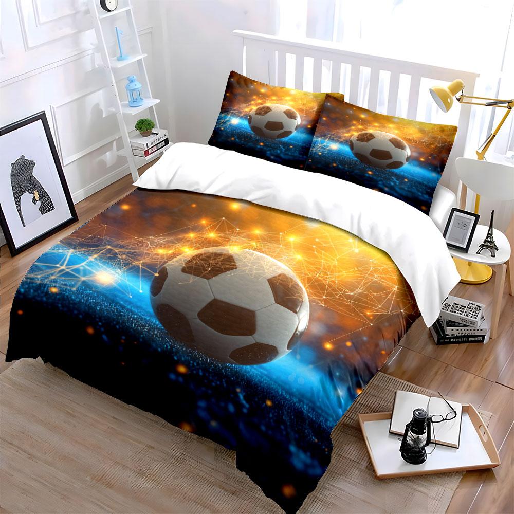 Soccer ball with lights. Bedding sets Duvet cover sets Duvet covers Pillowcases(1 * Duvet Cover 2 * Pillowcases without duvet insert)