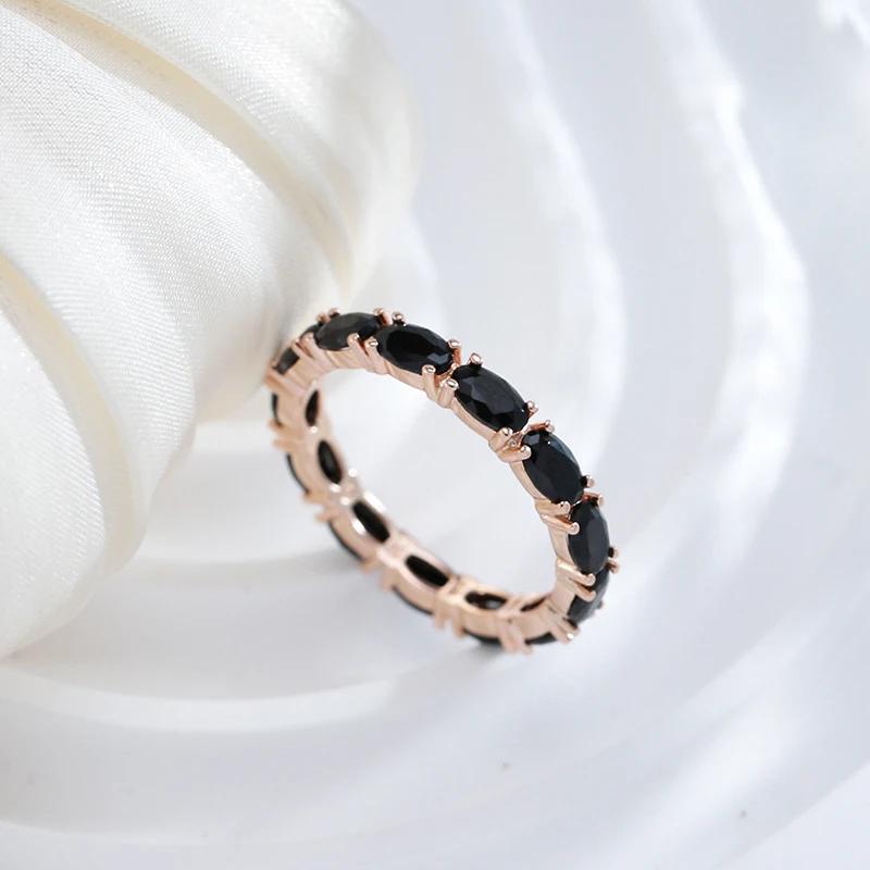Gothic Style Full Black Zircon Fashion Women Rings Light Luxury Party Daily Jewelry