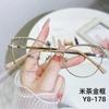 Fashion New Cat Eye Diamond Metal Women's Glasses Anti Blue Light Glasses with Rhinestone Metal Frame Transparent Computer Flat Glasses