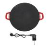 Round Electric Grill 40cm Smokeless Nonstick Rapid Heat Up BBQ Grill Pancake Maker with Handles