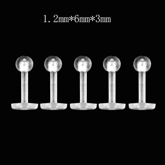 5 шт. унисекс, прозрачное кольцо-гвоздик для уха, круглого носа, подбородка и подбородка