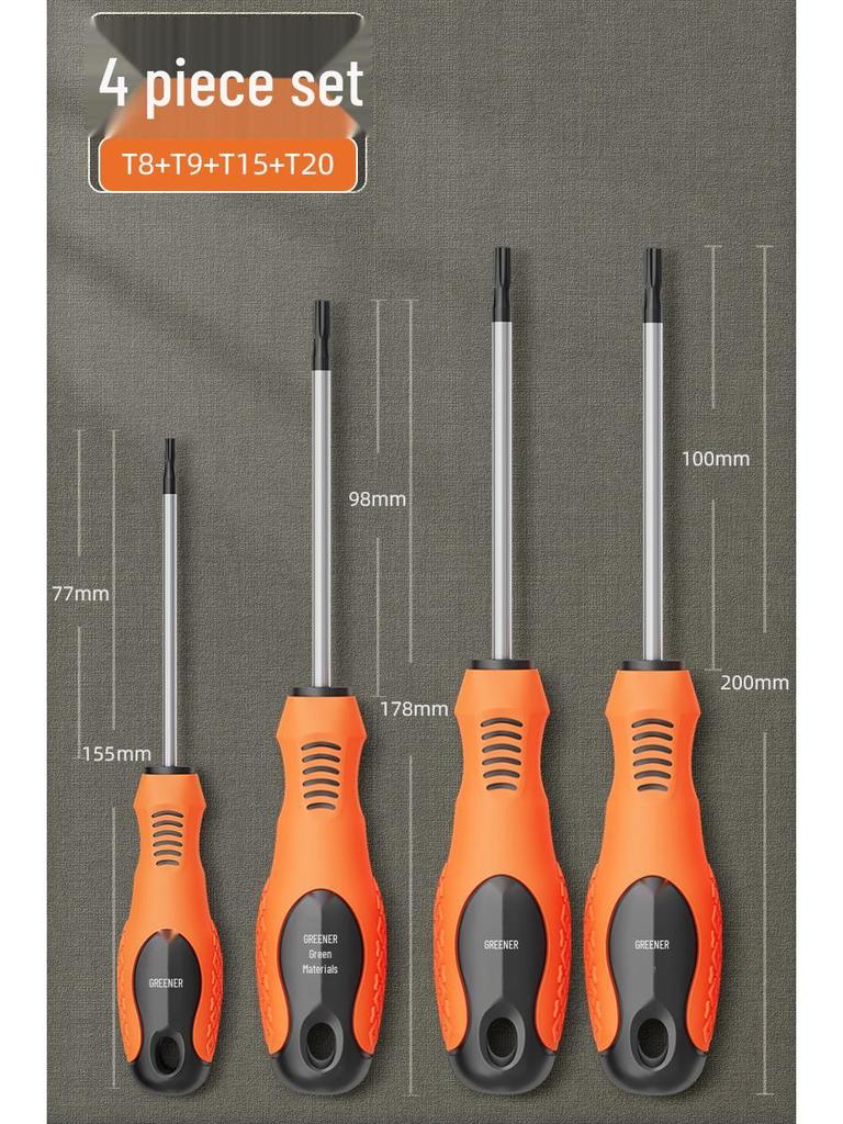 Green Forest Magnetic Hex & Mi Word Screwdriver Set: T8, T15, T20, T25, T30