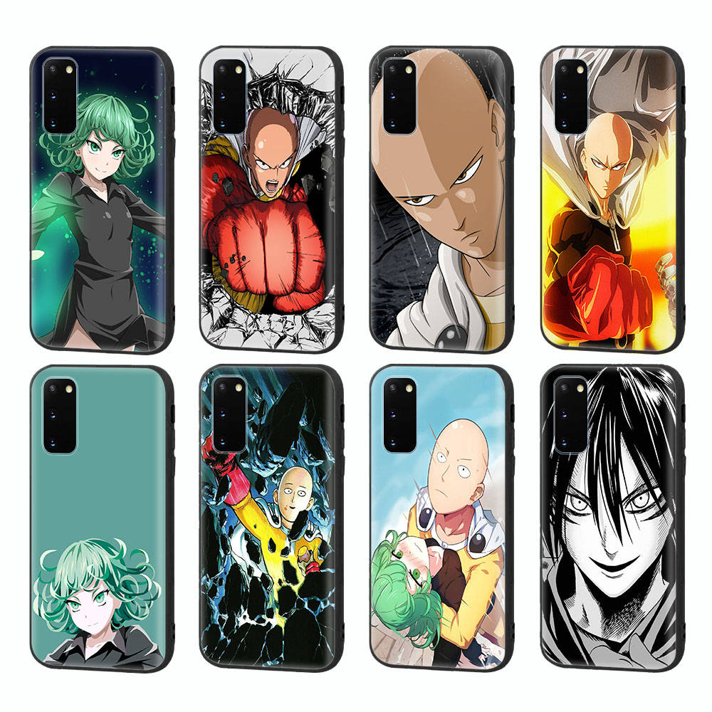 WD30 One Punch Man Black Sofe Case for Samsung Note 20 Lite S24 Ultra S23 A03 A05 A06 A11 A71 A15 A16 A13 A24 A25 A33 A52 A53 A50 M55 M35 Plus