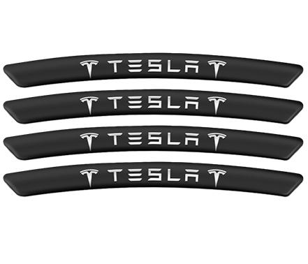 AMO1 4Pcs For Tesla Model 3 Model S Model X Model Y Cybertruck Roadster Mod Wheel Hub Stickers Wheel Rims Aluminium Decoration Strips