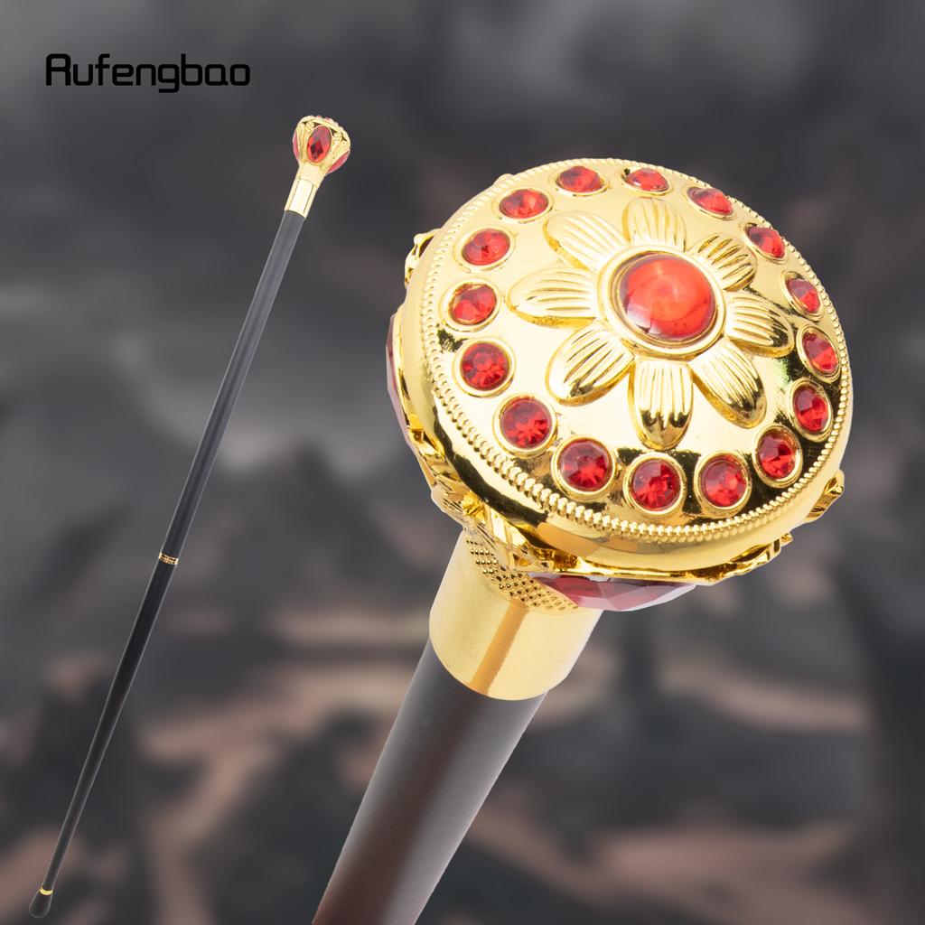 Золотой Красный Цветочный Шар Модная Трость Декоративная Трость Косплей Винтажная Вечеринка Модная Трость Посох 91 см