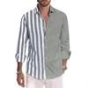 Мужская полосатая рубашка с длинным рукавом - Весенне-осенняя мода