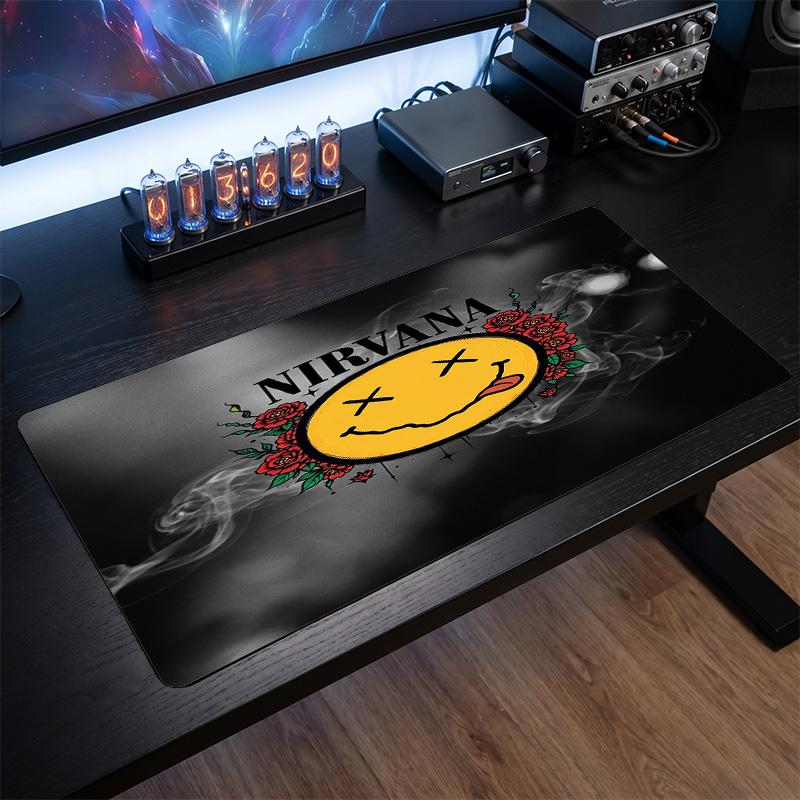 Nirvana Print Large Mouse Pad Smooth Surface Anti?Slip Desk Mat For Gaming Office Laptop Decoration