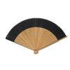 Onishi Ken Seihan "Ripple" Fan, Plain Short Cotton, 23cm, Black, S22-MTM04, Made with Japanese Fabric