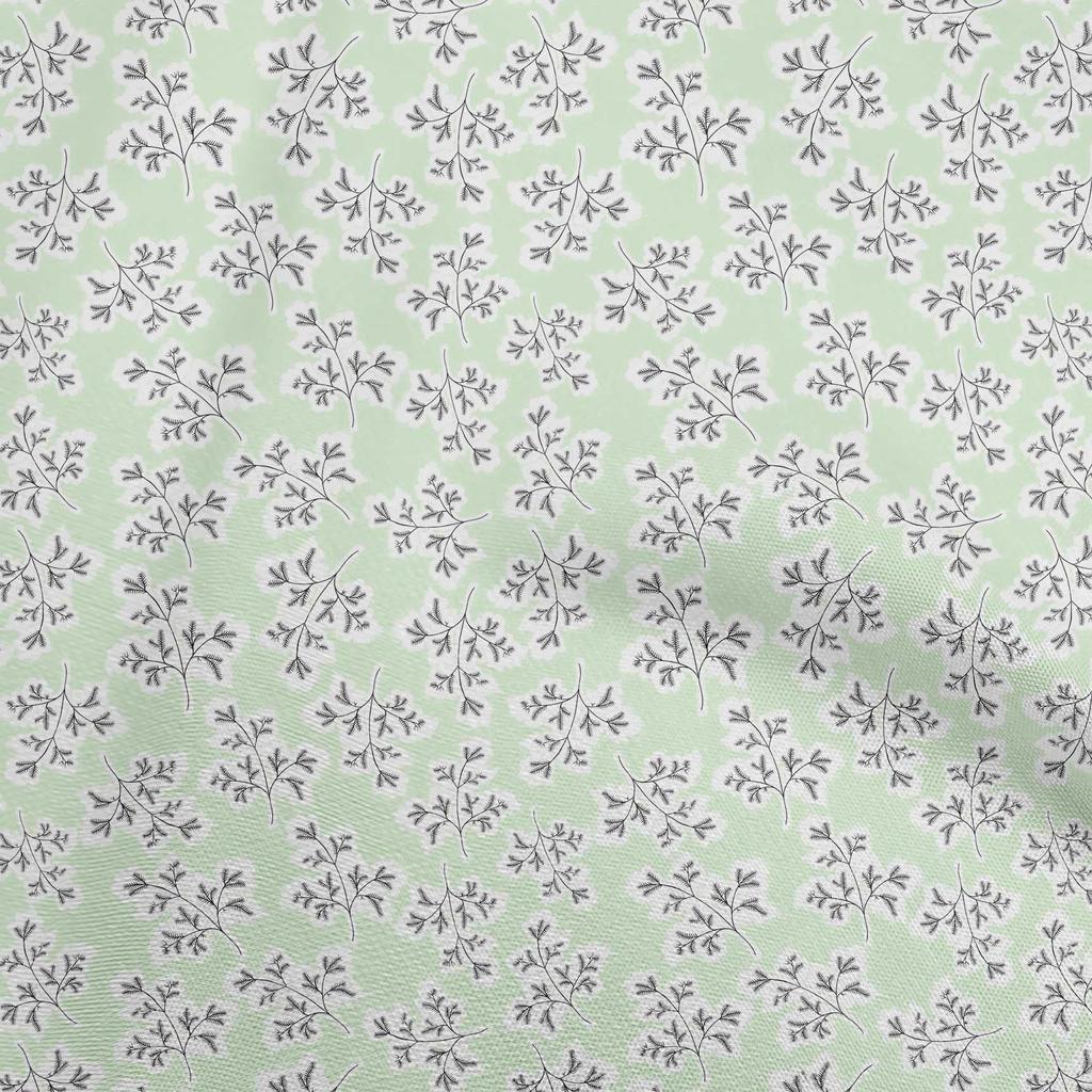 oneOone Cotton Flex Light Gray Fabric Leaves Diy Clothing Quilting Fabric Print Fabric By Yard 40 Inch